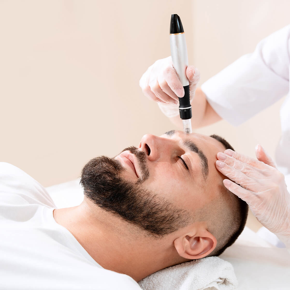 Man consulting with a licensed esthetician