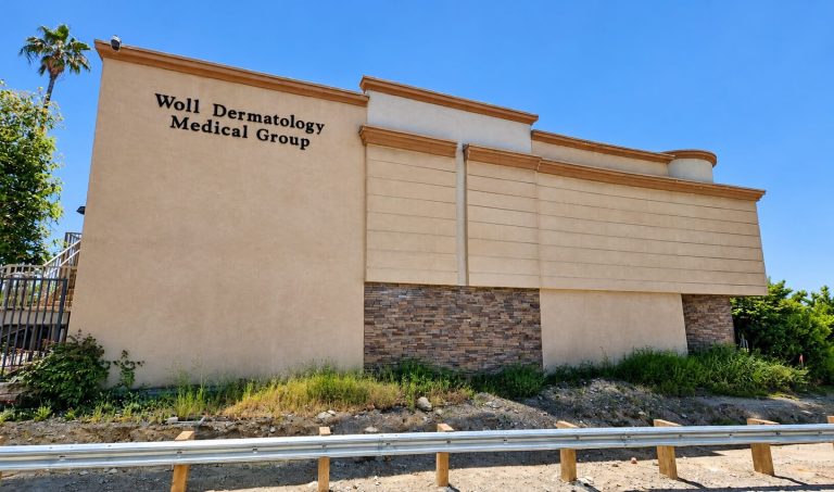 The Woll Dermatology Medical Group building at 9301 Central Avenue, home of Golden State Dermatology in Montclair