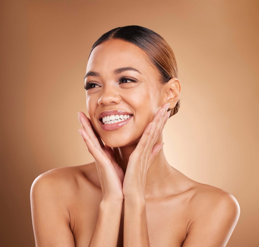 Woman with smooth, even-toned skin after a gentle resurfacing laser treatment.